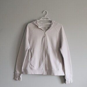 Lole Womens White Sz XXL Full Zip Comfy Athletic Casual Fleece Hooded Sweater‎